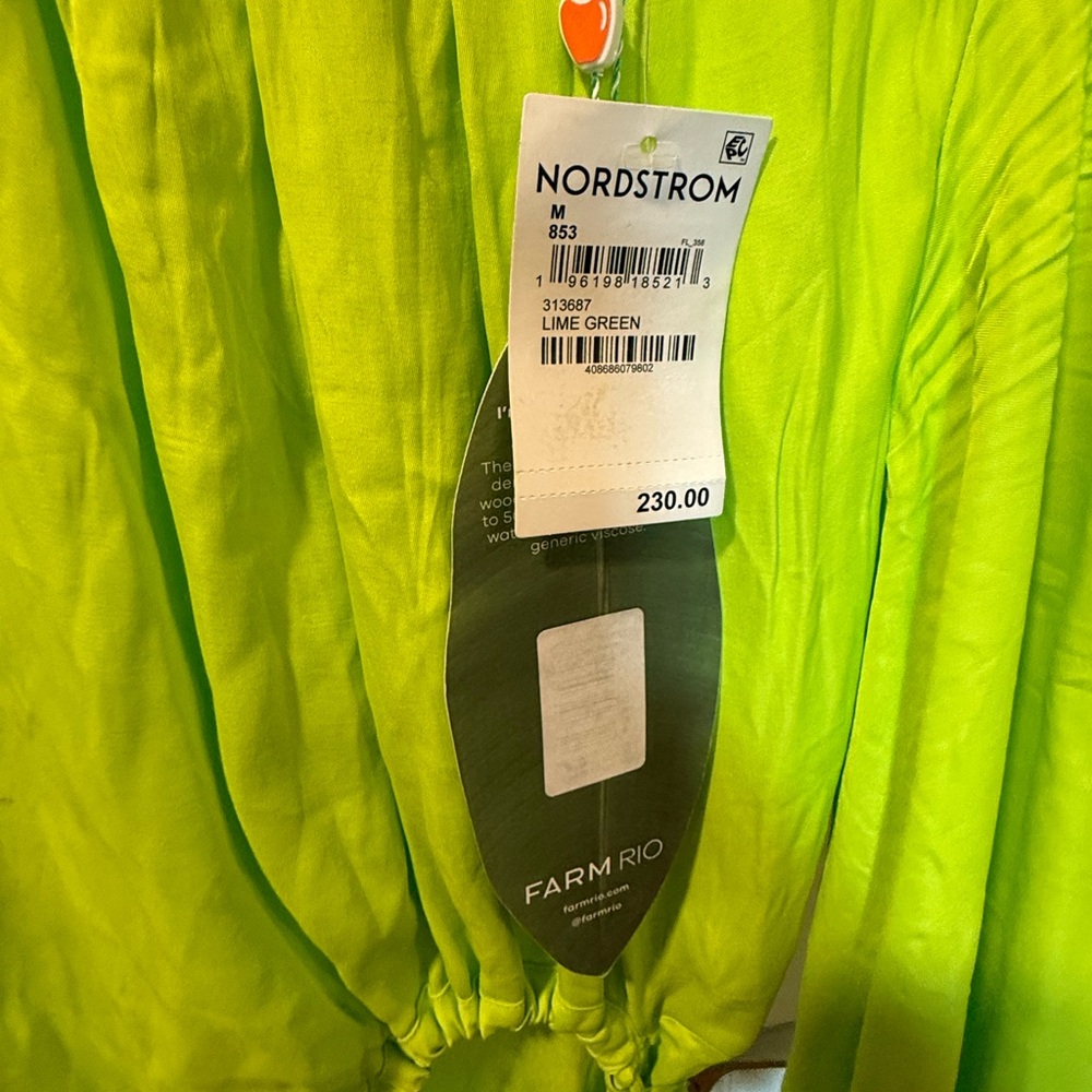 Farm Rio Lime Circle Cut Out lenzing™ Ecovero™ Midi dress - M  NWT - Picture 10 of 10